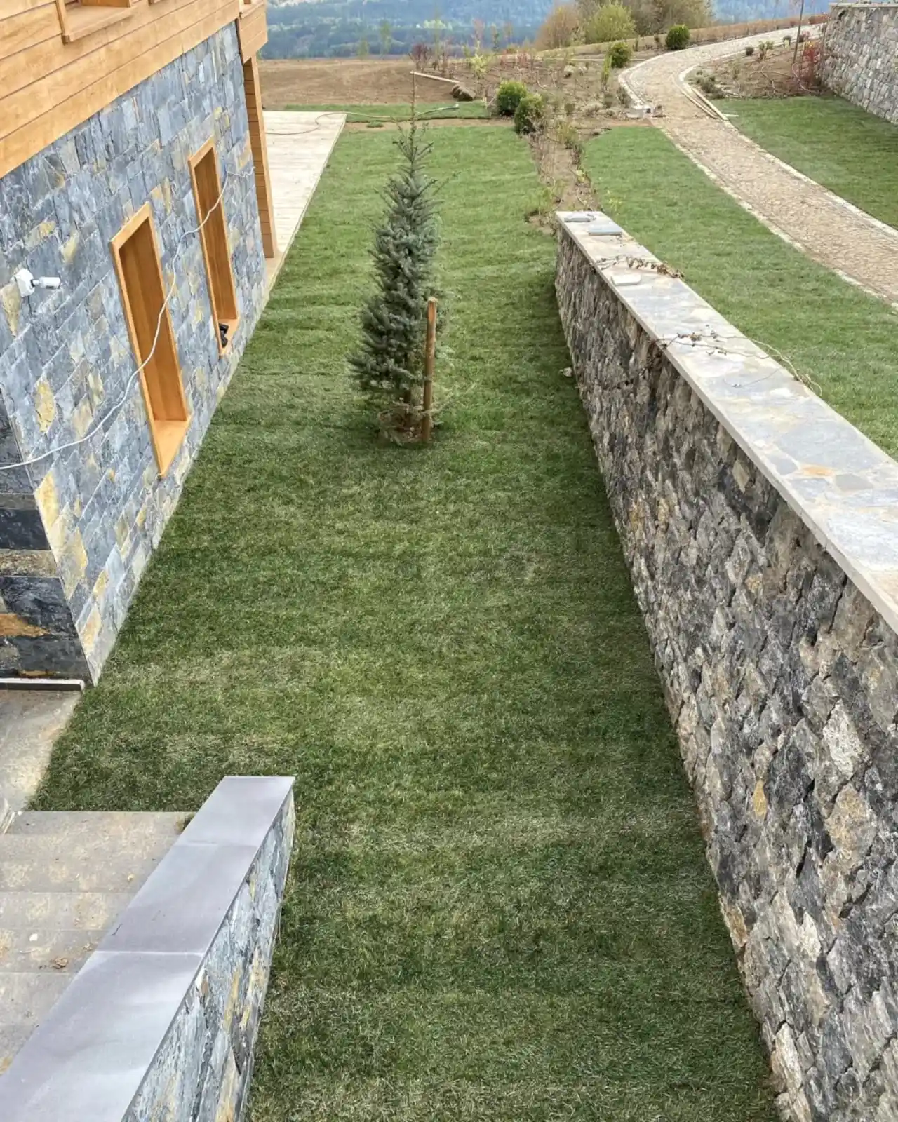 Rulo çim serimi sonrası yeşil alan ve peyzaj görünümü - Erdem Peyzaj